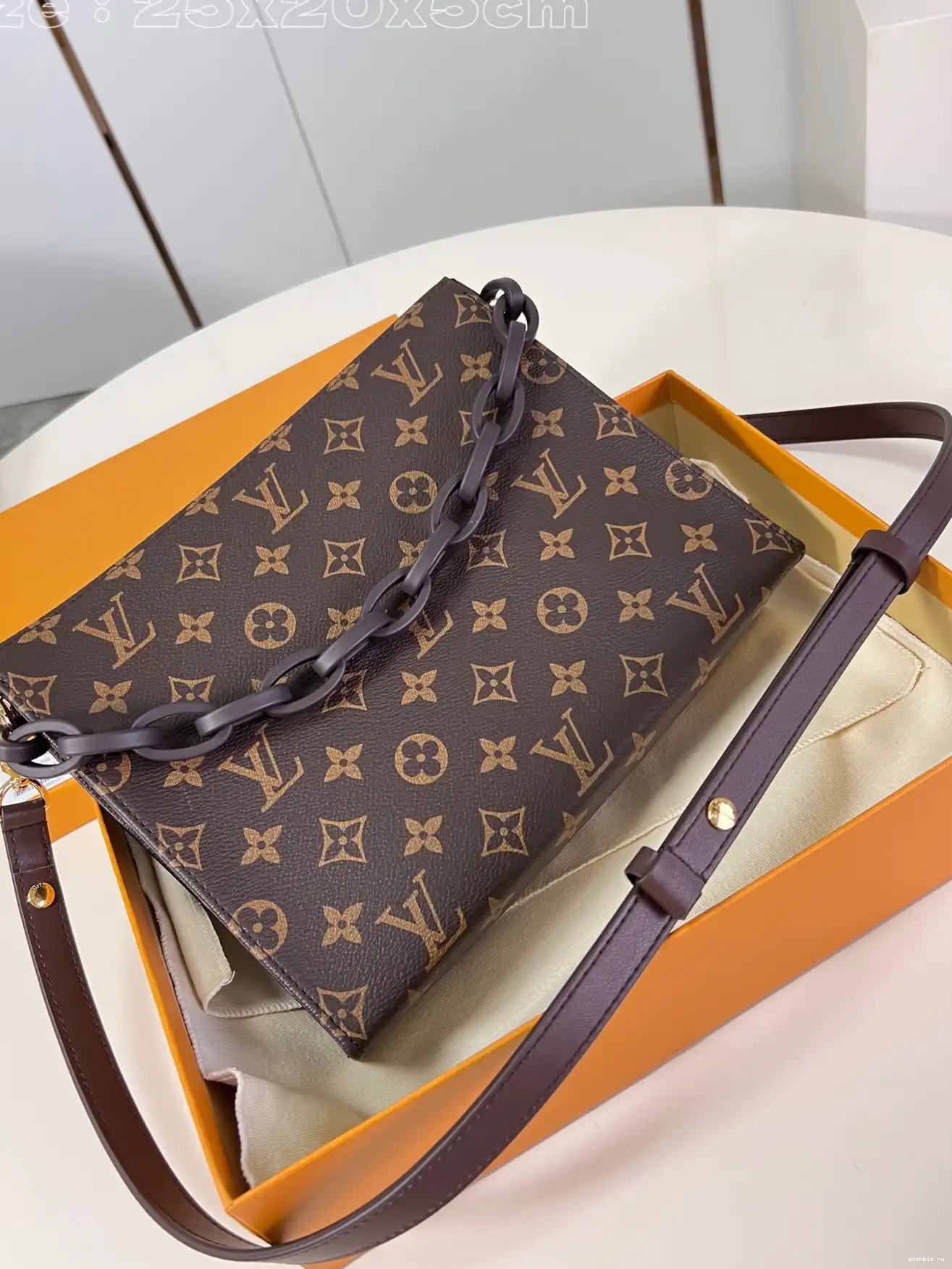 WIS Pouch-25*20*5.5CM VUITTON Monogram Toiletry LOUIS 0322