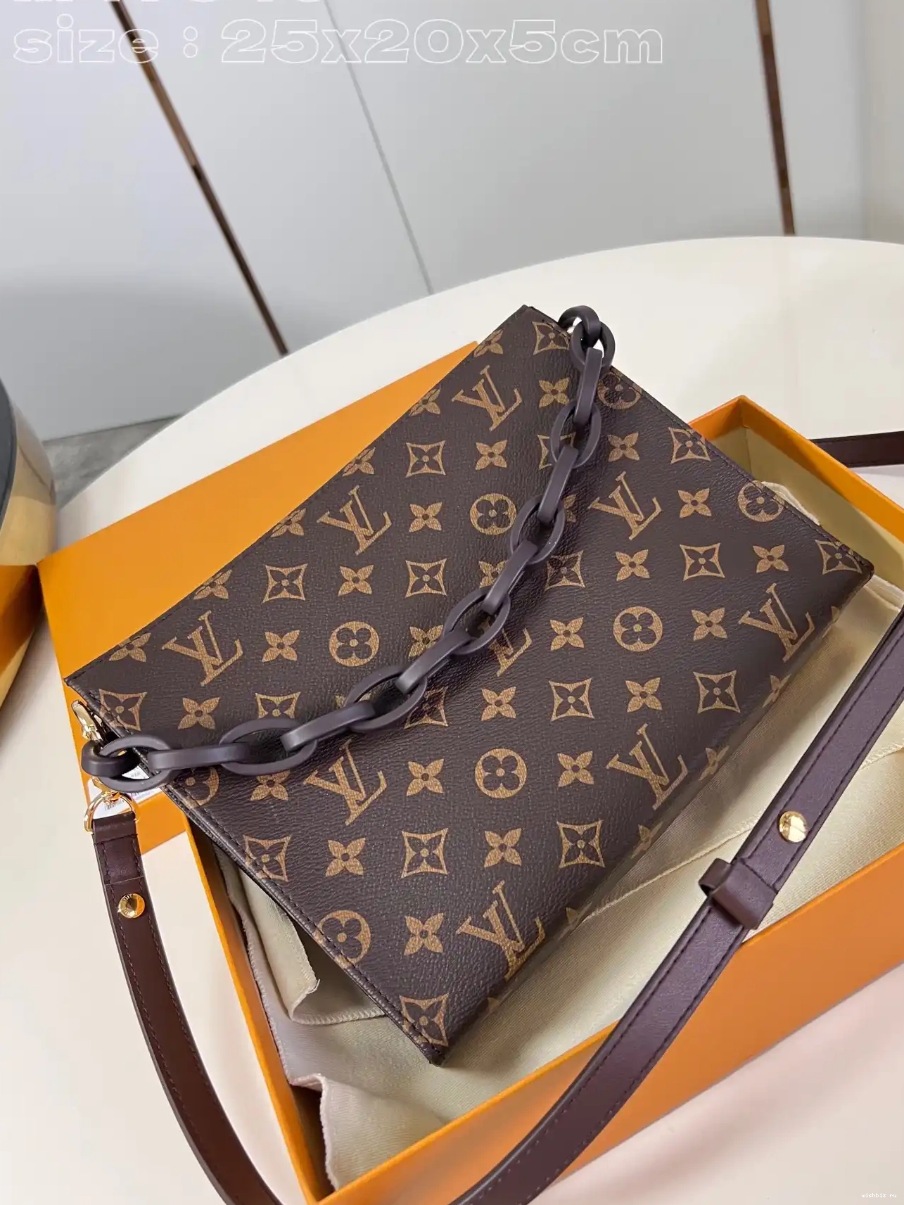 WIS Pouch-25*20*5.5CM VUITTON Monogram Toiletry LOUIS 0322
